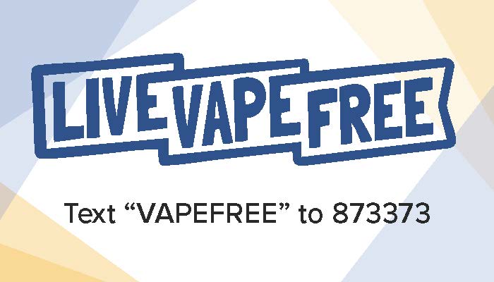 Live Vape Free - text VAPEFREE to 873373